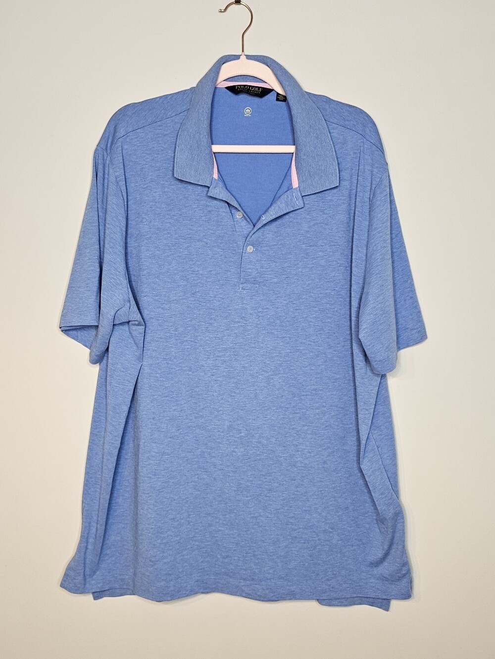 POLO Golf Ralph Lauren Wicking Golf Polo Shirt Size XXL Blue Pink